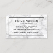 Carte De Visite Entraîneur de basket-ball professionnel Marbre bla (Dos)