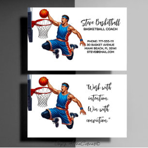 Carte De Visite Entraîneur de Basketball Coach