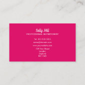 Carte De Visite Entraîneur de bien-être diététicien professionnel (Dos)