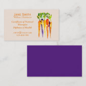 Carte De Visite Entraîneur de bien-être Nutritionniste indépendant (Devant / Derrière)