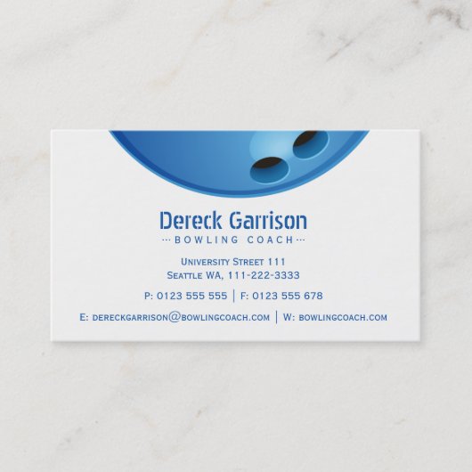 Carte De Visite Entraîneur de Bowling | Joueur parfait (Devant)