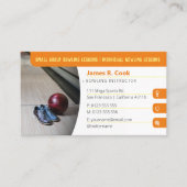Carte De Visite Entraîneur de Bowling | Photo Sport Orange (Devant)