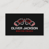 Carte De Visite Entraîneur de boxe Gants blancs et rouges (Devant)