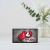 Carte De Visite Entraîneur de boxe Gants rouges Dessin (Debout devant)