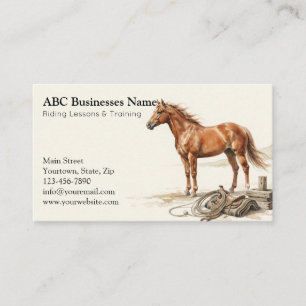 Carte De Visite Entraîneur de chevaux professionnel