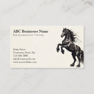 Carte De Visite Entraîneur de chevaux professionnel