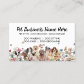 Carte De Visite Entraîneur de chien aux fleurs blanches (Dos)