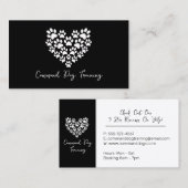 Carte De Visite Entraîneur de chien Empreinte de patte noir blanc (Devant / Derrière)