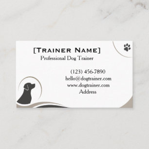 Carte De Visite Entraîneur de Chien Professionnel Minimaliste Pers