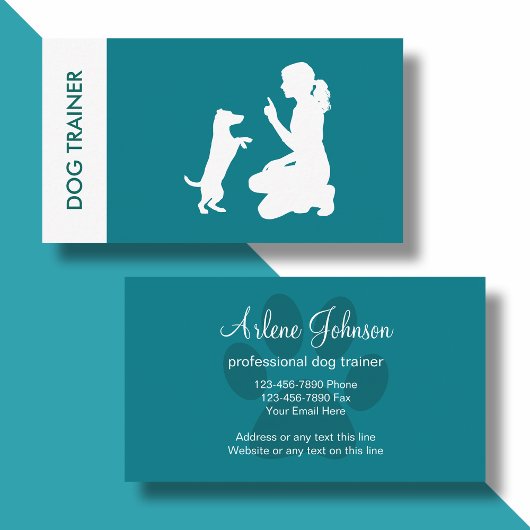 Carte De Visite Entraîneur de chien professionnel simple