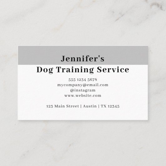 Carte De Visite Entraîneur de chien Whimsical Funny Chien noir (Dos)