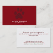 Carte De Visite Entraîneur de chiens | Doggy Paw (Devant / Derrière)