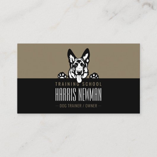 Carte De Visite Entraîneur de chiens | École de formation des chie (Devant)