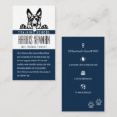 Carte De Visite Entraîneur de chiens | École d'entraînement de chi (Devant / Derrière)