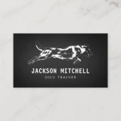 Carte De Visite Entraîneur de chiens - Entraîneur K9 Noir et blanc (Devant)