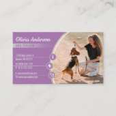 Carte De Visite Entraîneur de chiens | Lavande de l'école de dress (Devant)