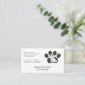 Carte De Visite Entraîneur de chiens | Sitter | Asseyez-vous avec  (Debout devant)