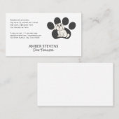 Carte De Visite Entraîneur de chiens | Sitter | Asseyez-vous avec  (Devant / Derrière)