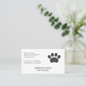 Carte De Visite Entraîneur de chiens | Sitter | Empreinte de patte (Debout devant)