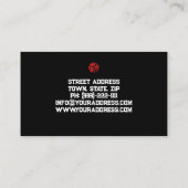 Carte De Visite Entraîneur de conditionnement physique de l'entraî (Dos)