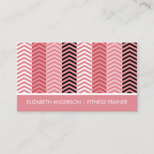 Carte De Visite Entraîneur de fitness Chevron Rose
