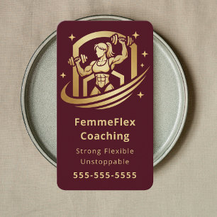 Carte De Visite Entraîneur de Fitness Fille Coach Personnel