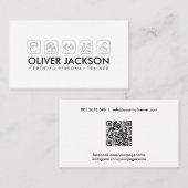 Carte De Visite Entraîneur de fitness minimal cool (Devant / Derrière)