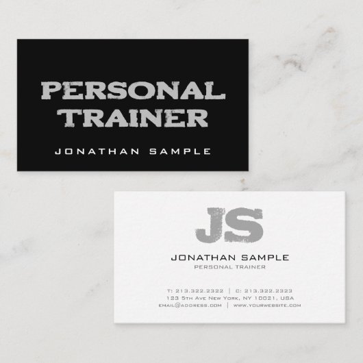 Carte De Visite Entraîneur de fitness Personal Trainer Modern Prof (Devant / Derrière)