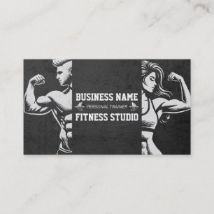 Carte De Visite Entraîneur de fitness personnel Bodybuilding Gym B