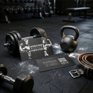 Carte De Visite Entraîneur de fitness personnel Bodybuilding Gym B
