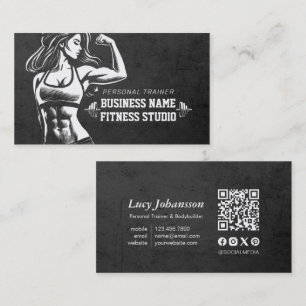Carte De Visite Entraîneur de fitness personnel Bodybuilding Gym B