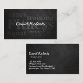 Carte De Visite Entraîneur de fitness professionnel foncé (Devant / Derrière)