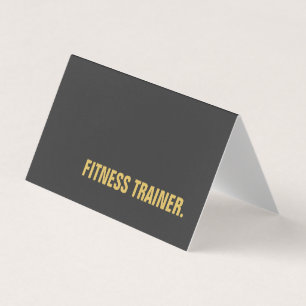 Carte De Visite Entraîneur de fitness spécial gris et or tendance