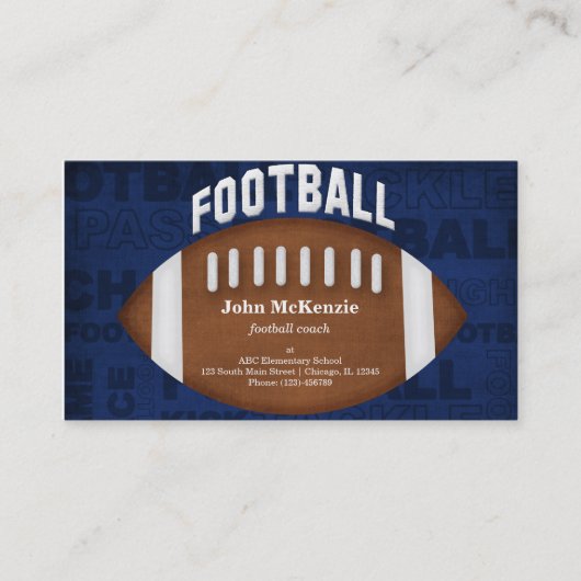 Carte De Visite Entraîneur de football (Devant)