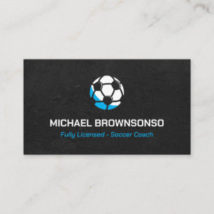 Carte De Visite Entraîneur de football Bleu