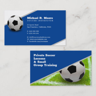 Carte De Visite Entraîneur de football Cadeaux de sport bleu pr