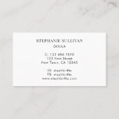 Carte De Visite Entraîneur de naissance Doula (Dos)