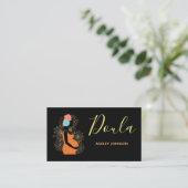 Carte De Visite Entraîneur de naissance Doula Calligraphie florale (Debout devant)