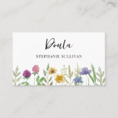 Carte De Visite Entraîneur de naissance Doula Floral (Devant)