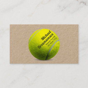 Carte De Visite Entraîneur de nom incurvé balle de tennis jaune