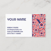 Carte De Visite Entraîneur de Pickleball - motif américain en blan (Dos)