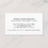 Carte De Visite Entraîneur de Pickleball Pro Simple Moderne (Dos)