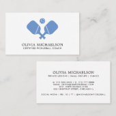 Carte De Visite Entraîneur de Pickleball Pro Simple Moderne (Devant / Derrière)