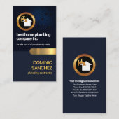 Carte De Visite Entraîneur de plomberie de la couche d'eau bleue (Devant / Derrière)