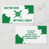 Carte De Visite Entraîneur de softball (Devant / Derrière)