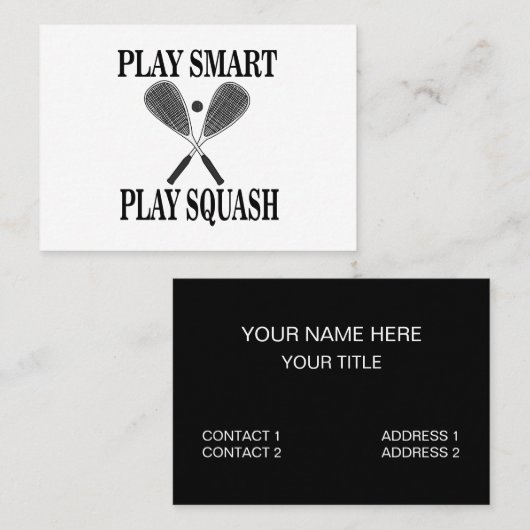 Carte De Visite Entraîneur de squash Coach (Devant / Derrière)