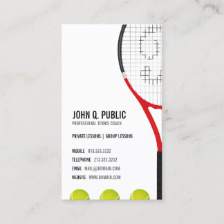 Carte De Visite Entraîneur de tennis