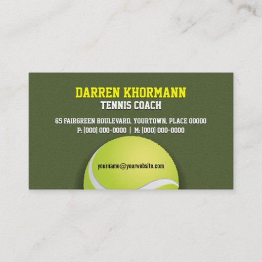Carte De Visite Entraîneur de tennis (Devant)