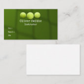 Carte De Visite Entraîneur de tennis avec balle de tennis sur vert (Devant / Derrière)