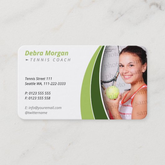 Carte De Visite Entraîneur de tennis | Leçons de pratique de forma (Devant)
